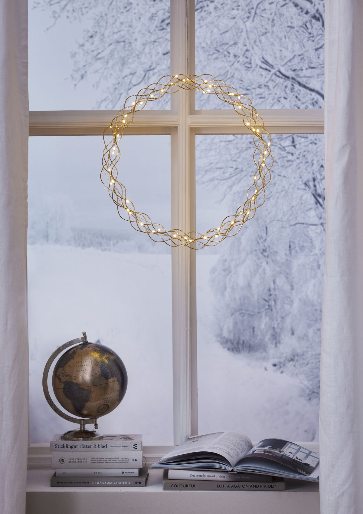 Krans Curly Guld 45cm