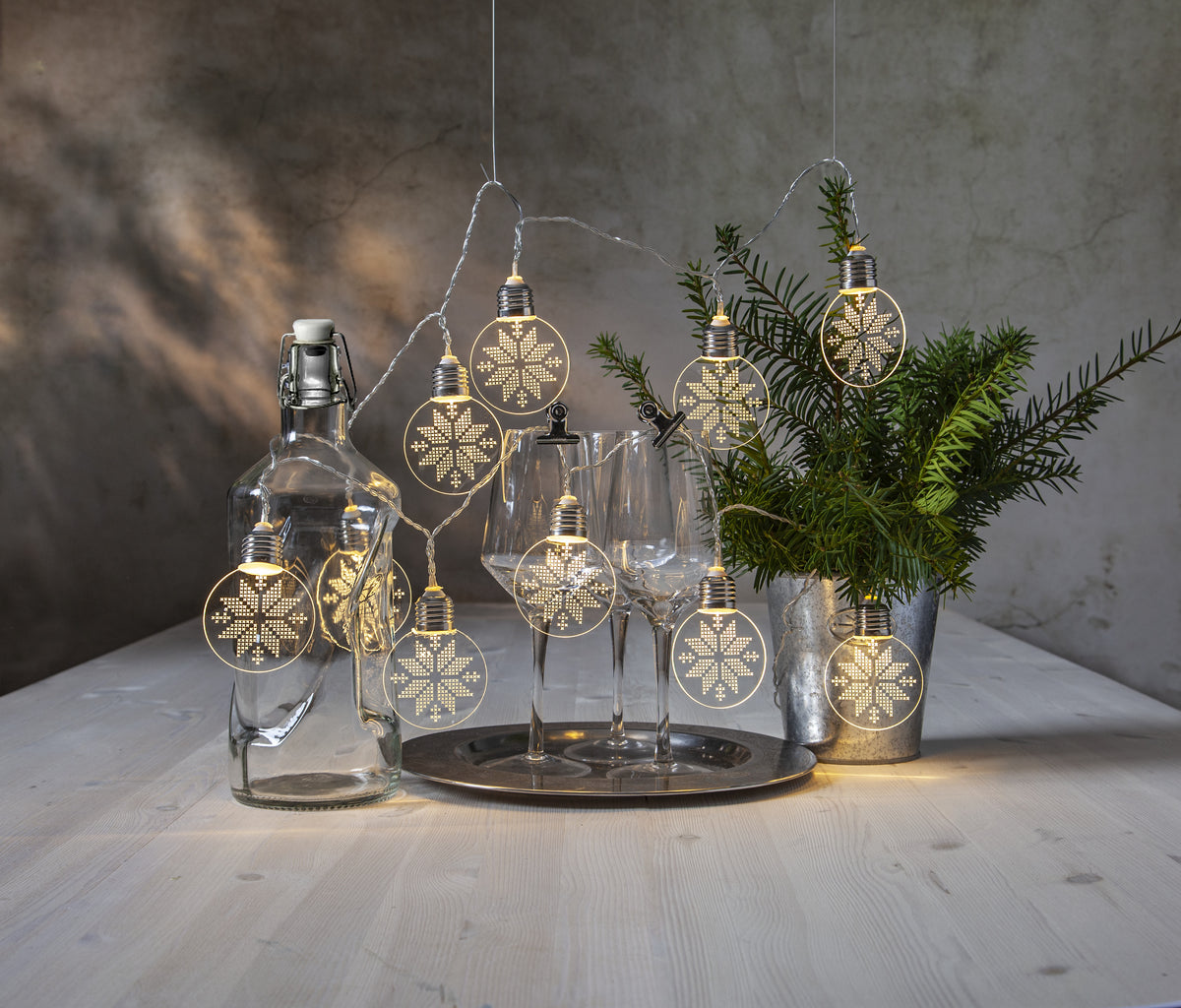 Ljusslinga Ornament Snöflinga Transp
