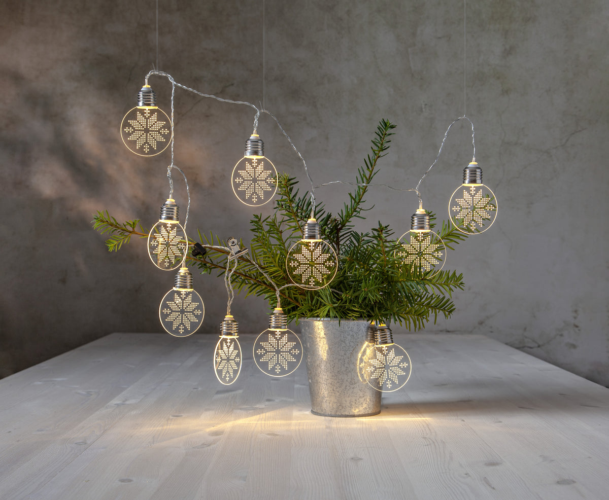 Ljusslinga Ornament Snöflinga Transp