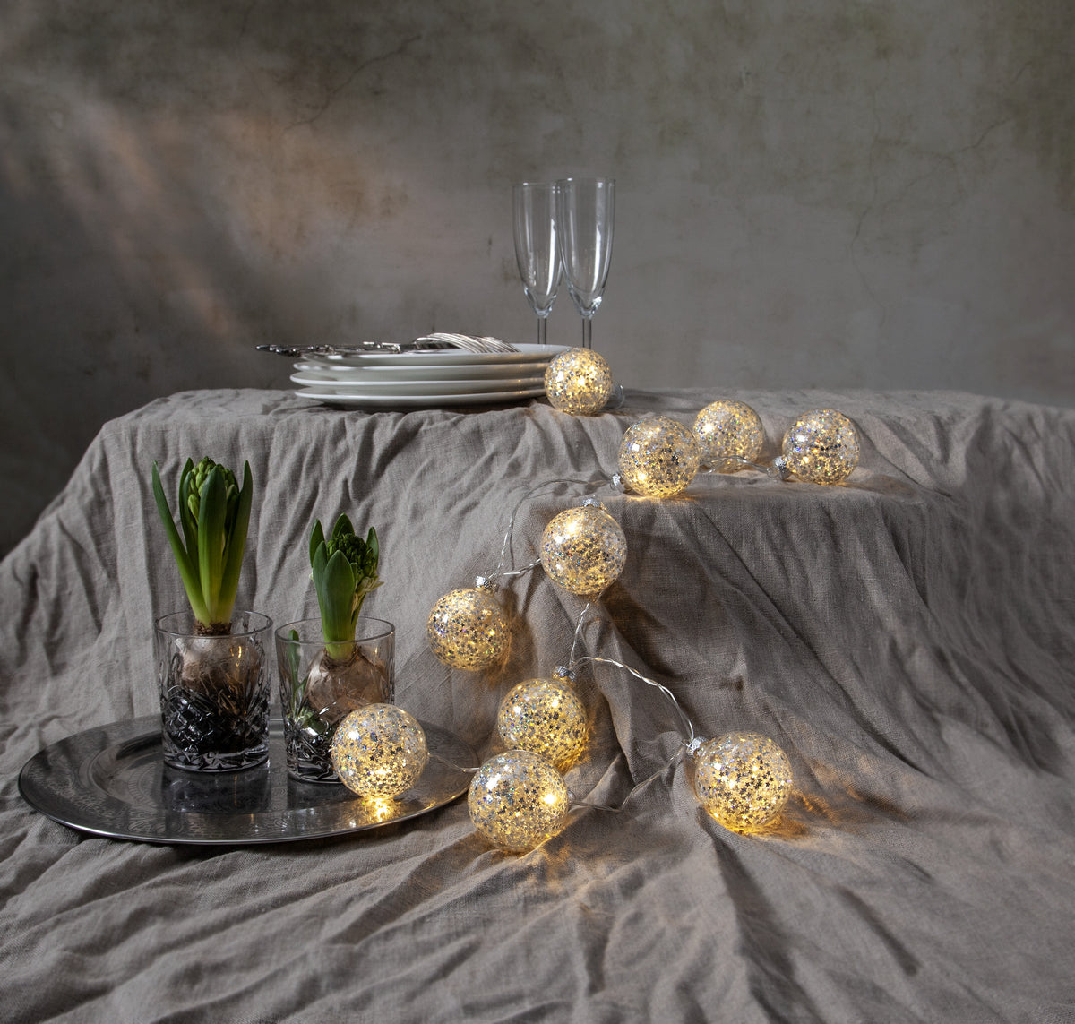 Ljusslinga Glitter Silver