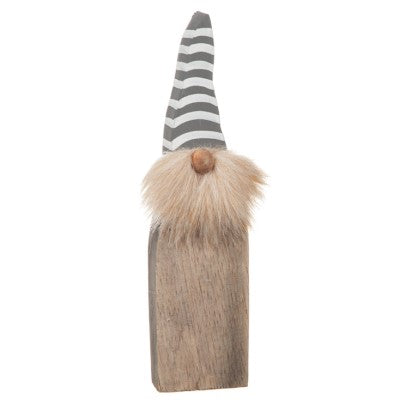 Tomte i Trä 20cm Grå