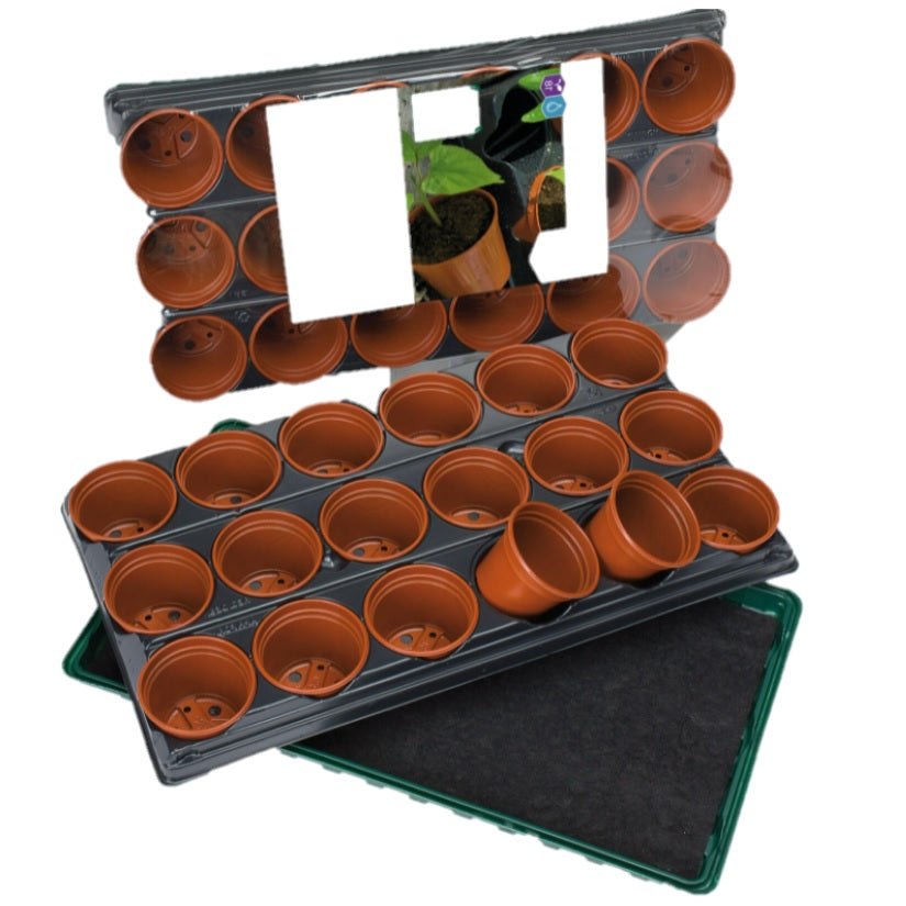 Krukset med bevattningsmatta