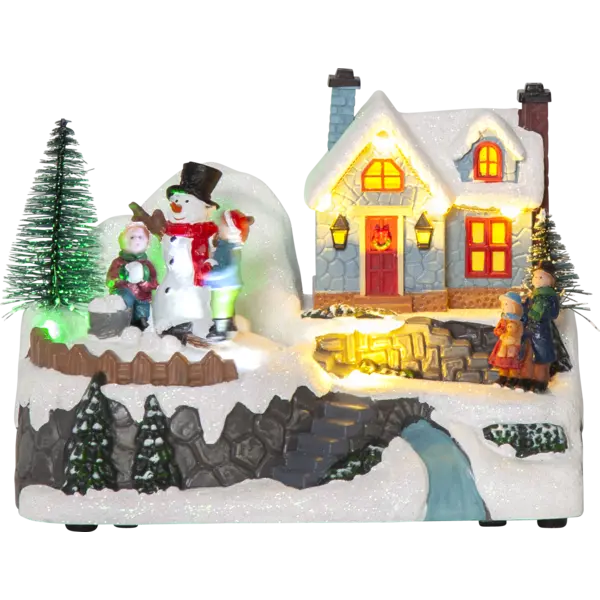 Panorama Winterville Multi hus roterande snögubbe