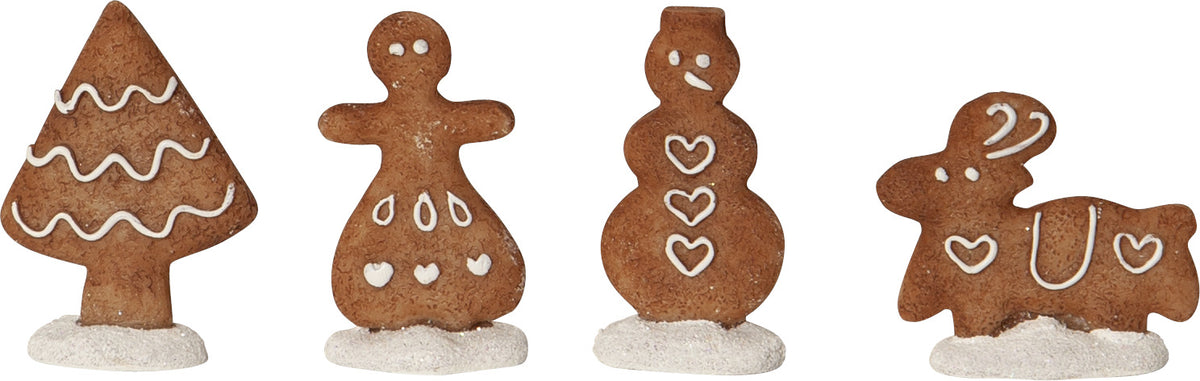 Dekorativt sceneri Gingerville Brun pepparkaka hus m.figurer