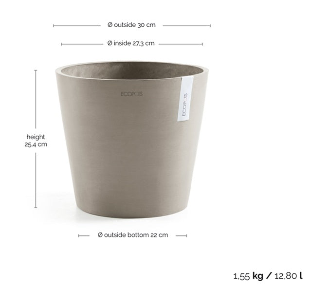 Kruka 'Amsterdam 30' Taupe D30cm