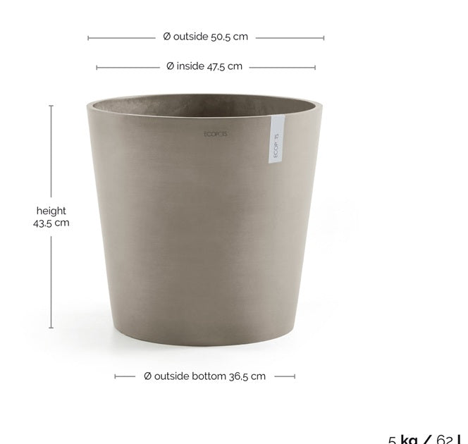 Kruka 'Amsterdam 50' Taupe D50,5cm
