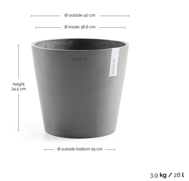 Kruka 'Amsterdam 40' Grey D40cm