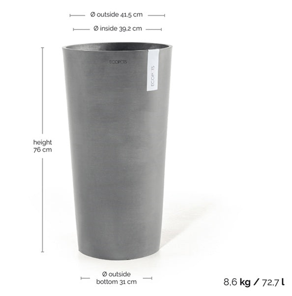 Kruka 'Amsterdam High 76' Grey H76,8cm