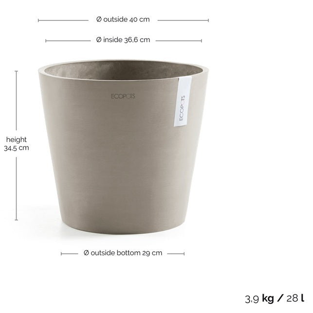 Kruka 'Amsterdam 40' Taupe D40cm