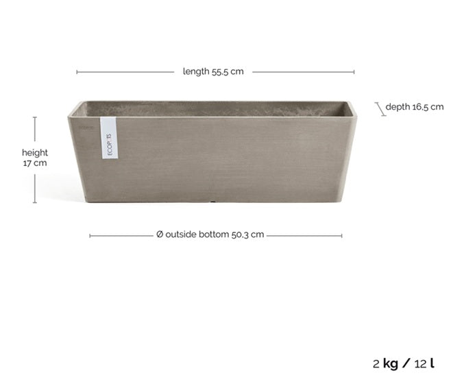 Kruka 'Bruges 55' Taupe L55,5cm