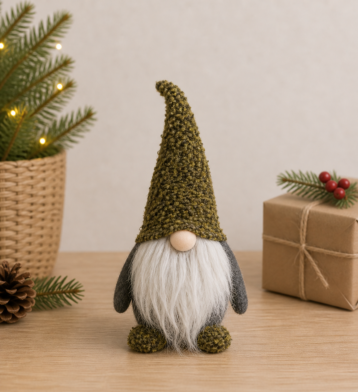Tomte Stående Mossgrön