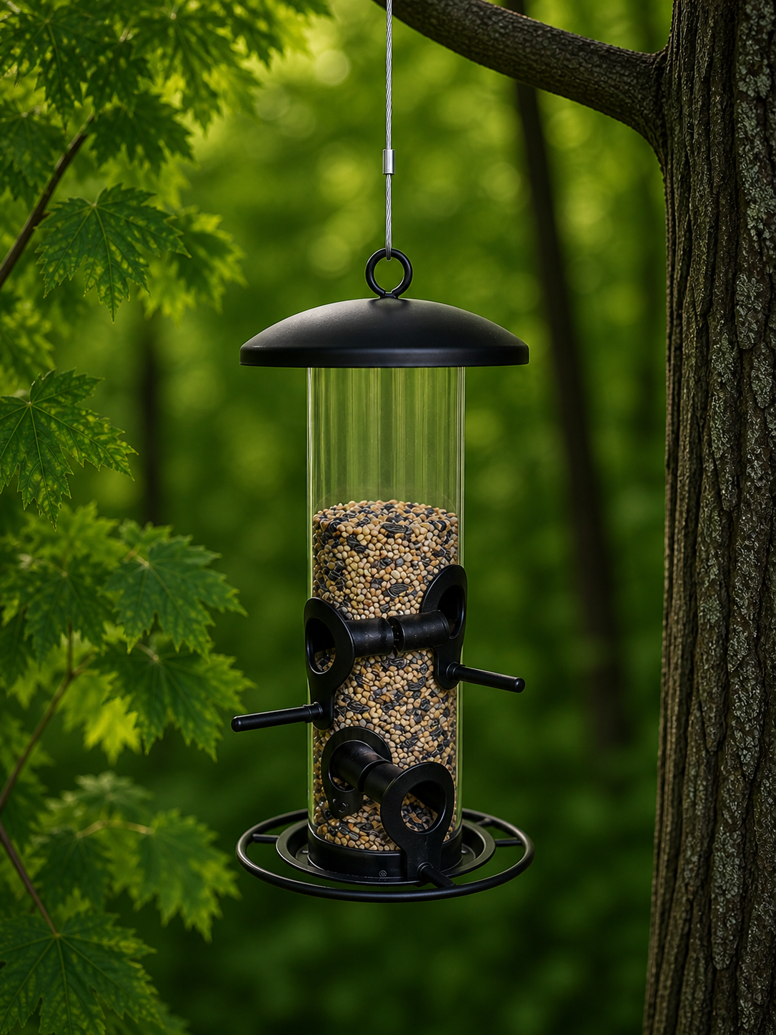 CARE-Bird Foderautomat till frö Liten 26cm - Svart