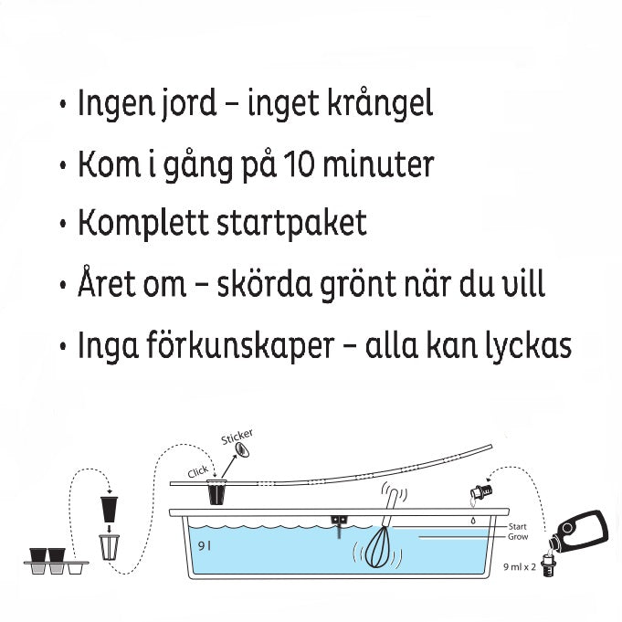 Hydroponisk odling 'Harvy- 3' Startkit - Vit