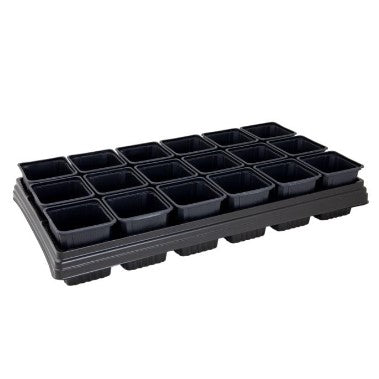 Krukset Fyrkantig med 18st 9cm planteringskrukor