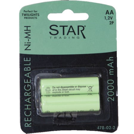 Laddbart batteri AA 1,2V 2000mAh Ni-MH 2 p