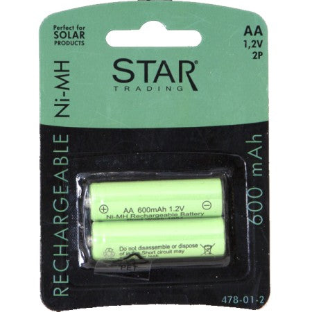Laddbart batteri AA 1,2V 600mAh Ni-MH 2 pack