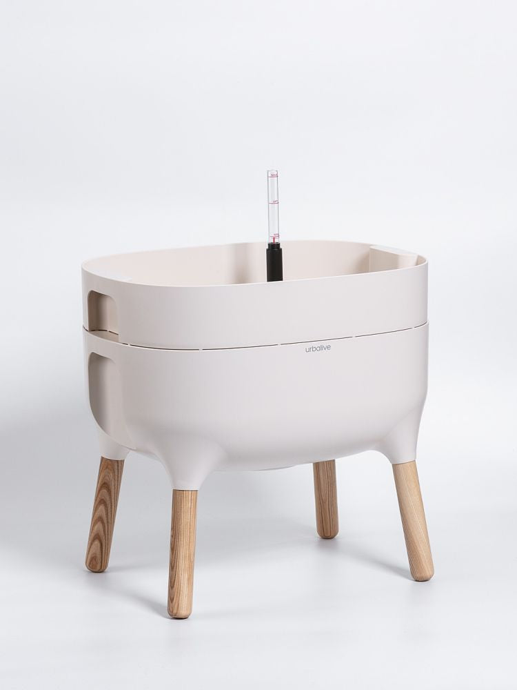 Odlingslåda 'Urbalive Low Planter' Ivory