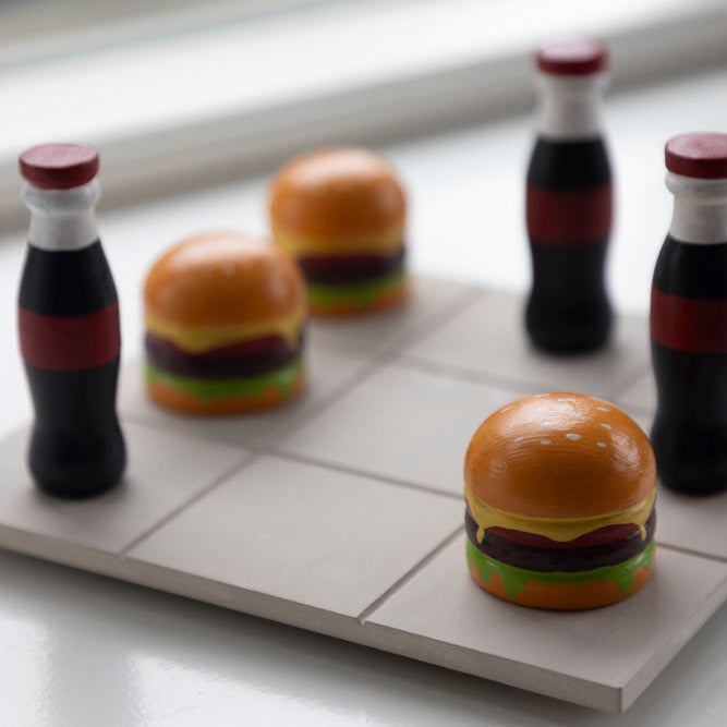 Tre i rad Cola & Burgare 19x19cm