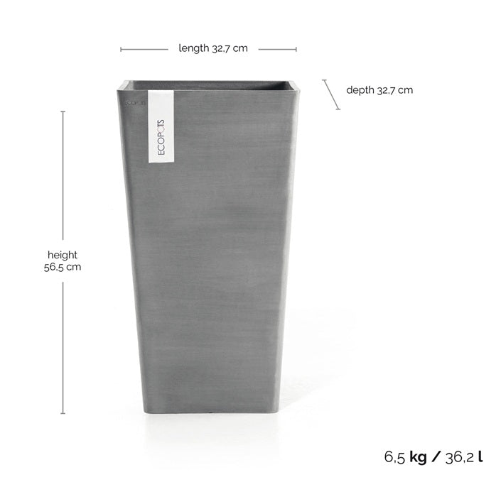 Kruka 'Rotterdam Mid High 56' Grey H56,5cm