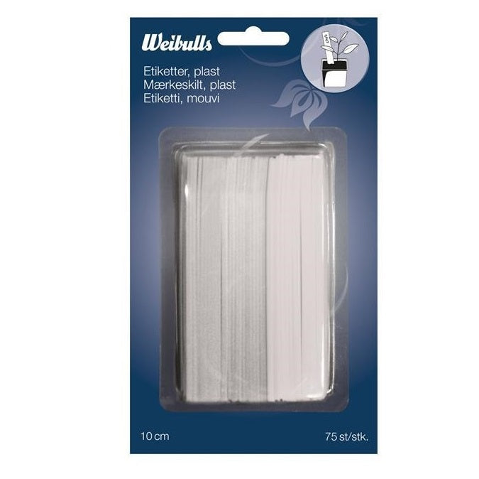 Sticketiketter plast Vit - 75-pack