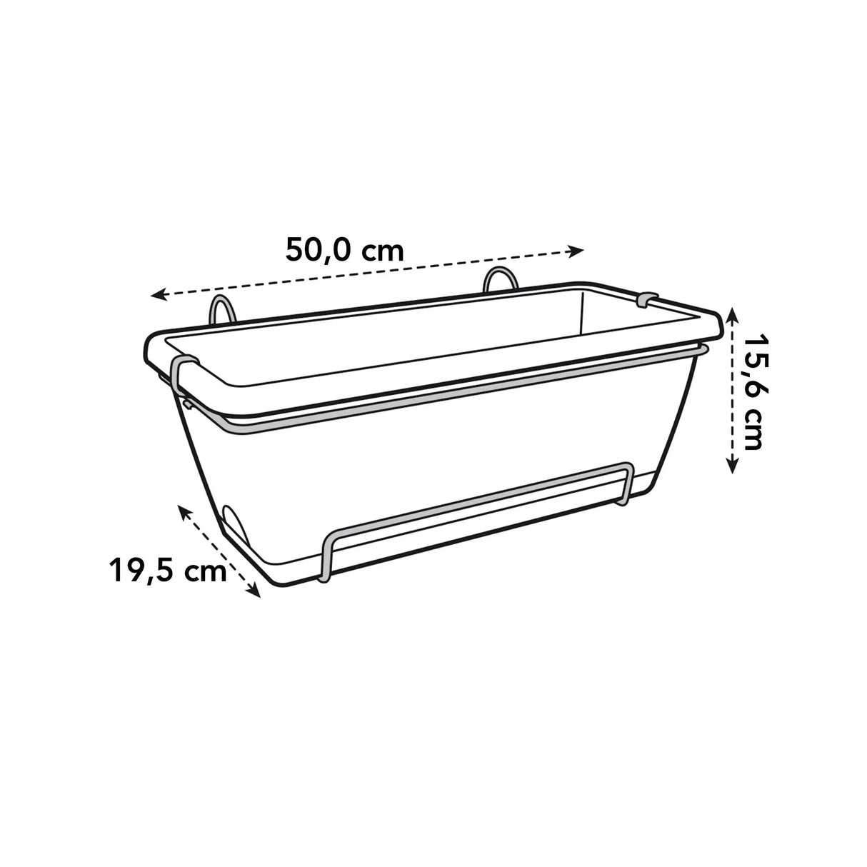 Barcelona Trough Balkonglåda 50cm Anthracite
