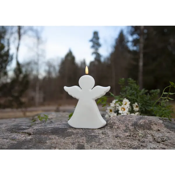 LED Gravljus Flamme Angel Vit 13,5x18 cm
