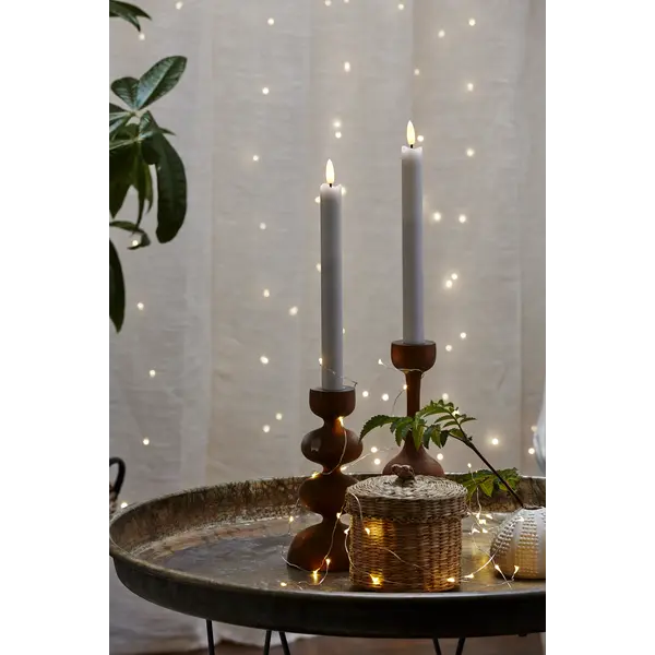 LED Antikljus 2-pack Flamme Rustic Vit 25 cm