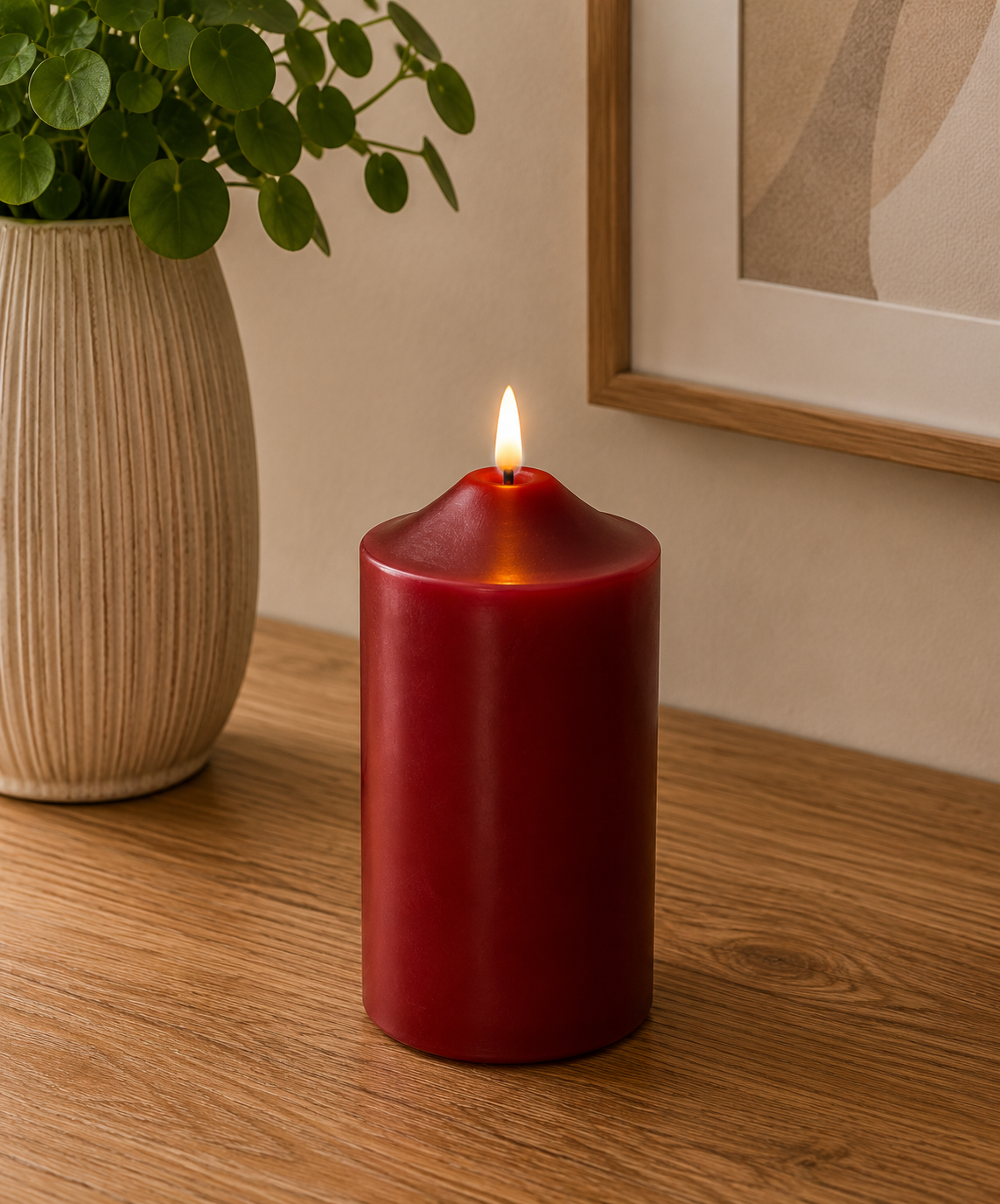 Blockljus LED 'Flamme' Röd H15cm