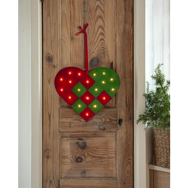 Hängande dekoration Merry Röd/grön hjärta