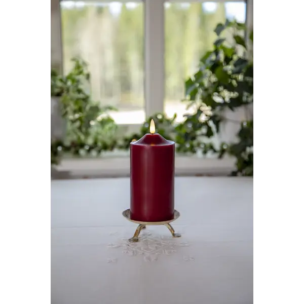 LED Blockljus Flamme Top Röd 7,5x17 cm