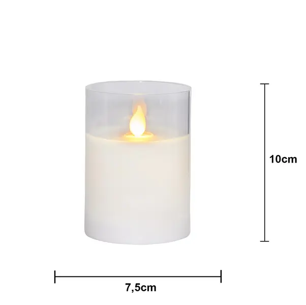 LED Blockljus M-Twinkle Transp glas 10 cm