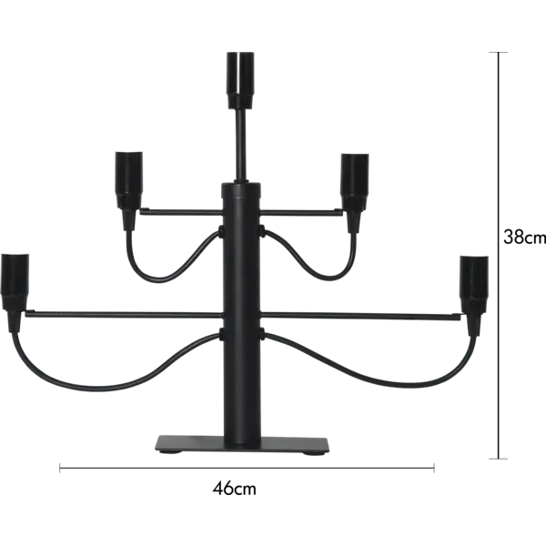 Ljusstake Milano Svart metall 5L