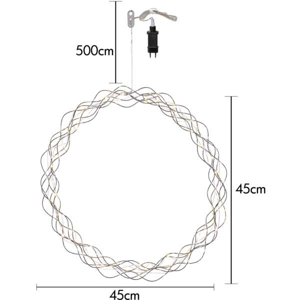 Krans Curly Silver 45cm