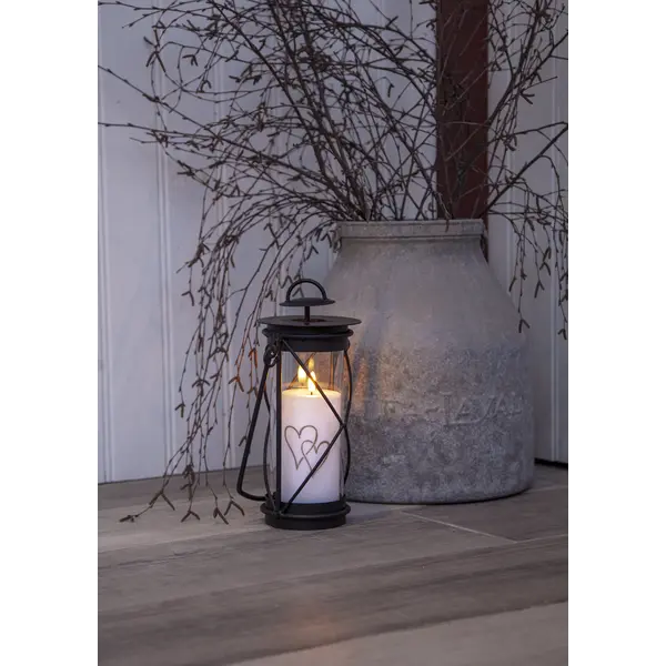 LED Ljus Flamme Heart Vit 7x14 cm