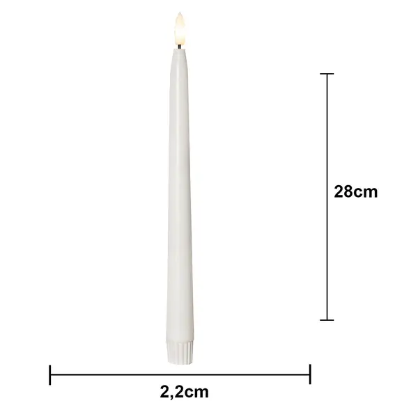 LED Antikljus 2-pack Flamme Slim Outdoor Vit 28 cm