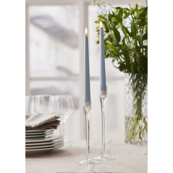 LED Antikljus 2-pack Flamme Candy Blå 26 cm