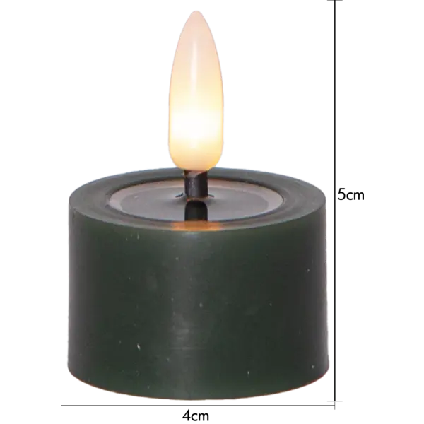 LED Värmeljus 2-pack Flamme Flow Grön 4x5 cm
