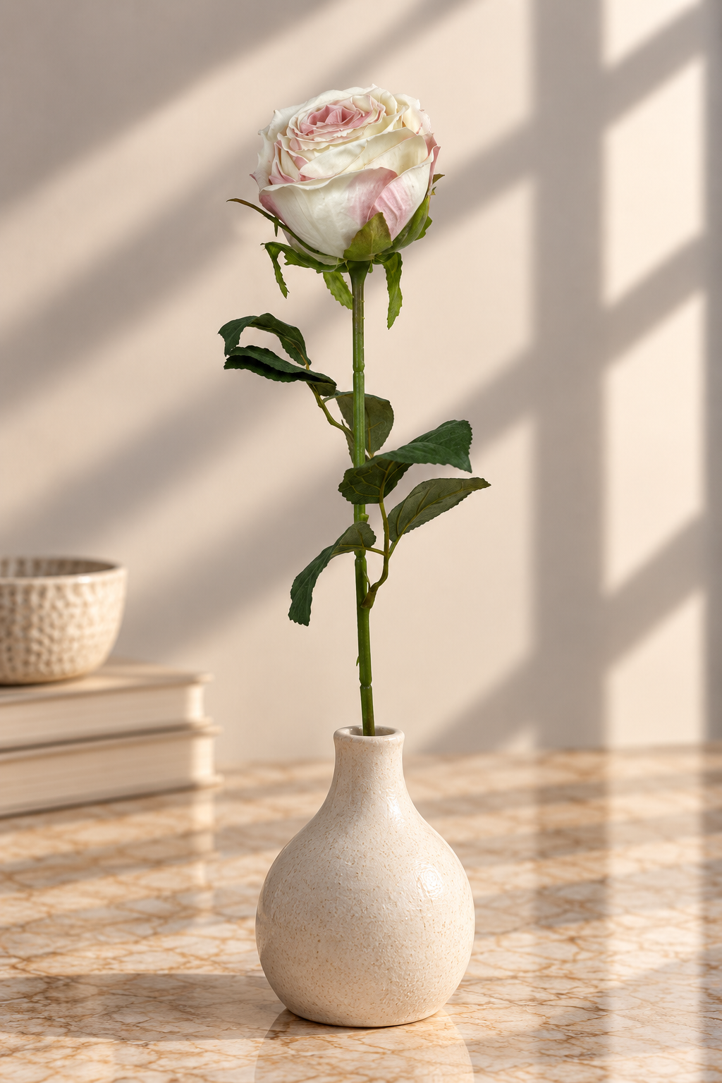 ROSE SINGLE LIGHT PURPLE-WHITE