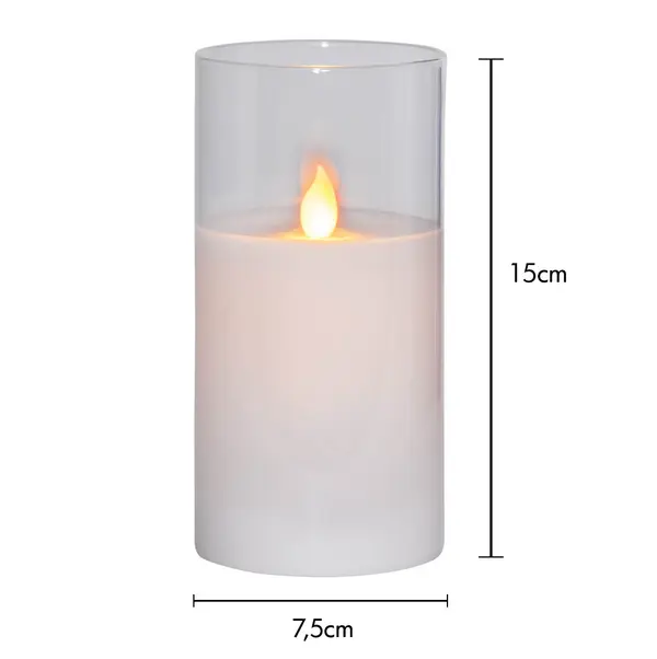 LED Blockljus M-Twinkle Transp. glas 15 cm