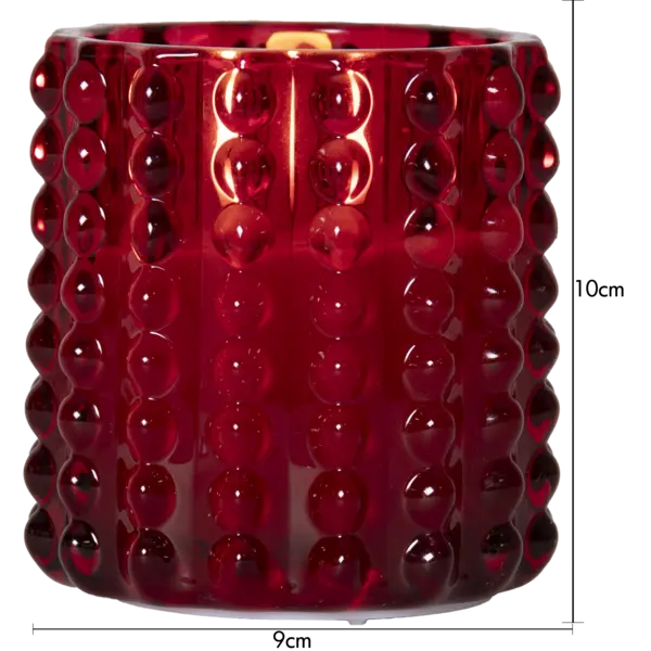 LED Ljus Flamme Dotty Röd glas 9,5 cm