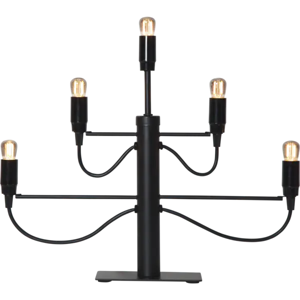 Ljusstake Milano Svart metall 5L