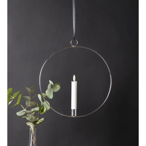 Inomhusdekoration Flamme Ring Silver hängande 30 cm
