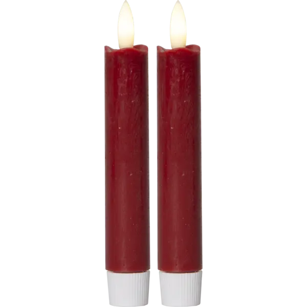LED Antikljus 2-pack Flamme Rustic Röd 15 cm