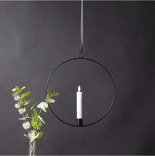 Inomhusdekoration Flamme Ring Svart hängande 30 cm