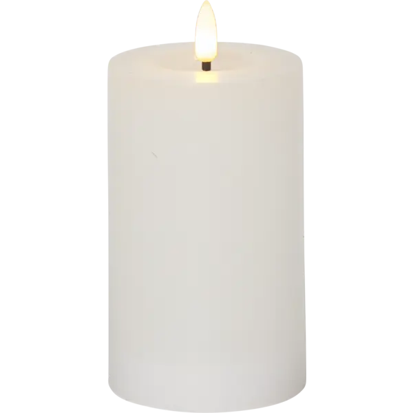 LED Blockljus Flamme Flow Vit 7,5x15 cm