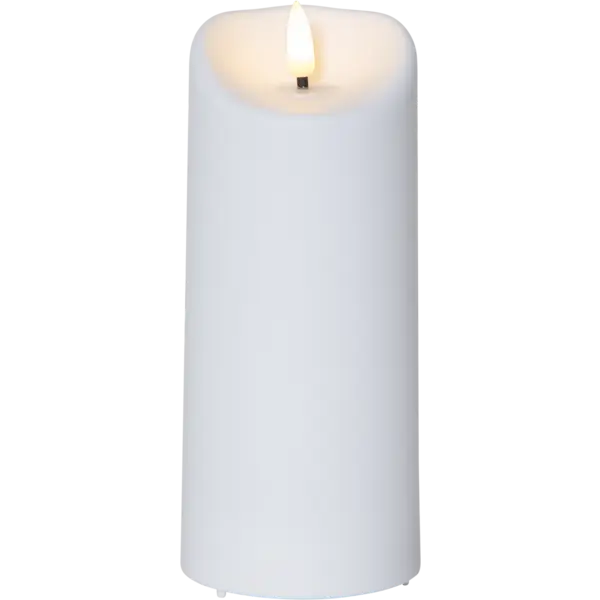 LED Blockljus Flamme Vit 7,5x18 cm