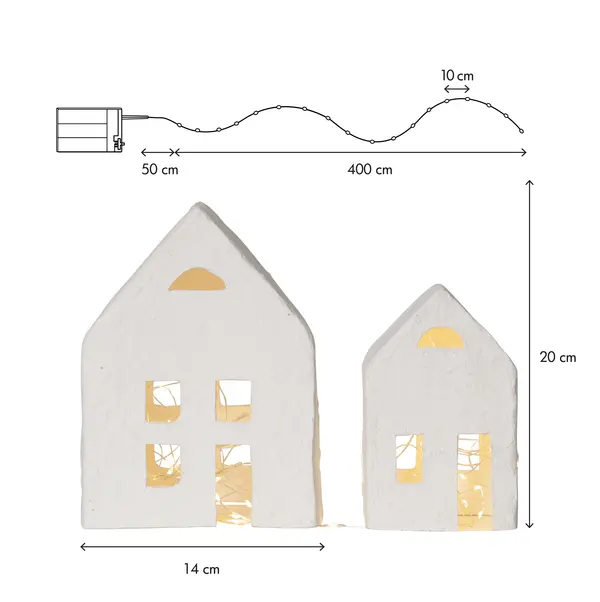 Inomhusdekoration Plain Vit hus 2st