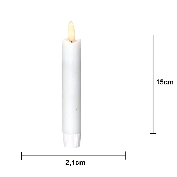 LED Antikljus 2-pack Flamme Rustic Vit 15 cm