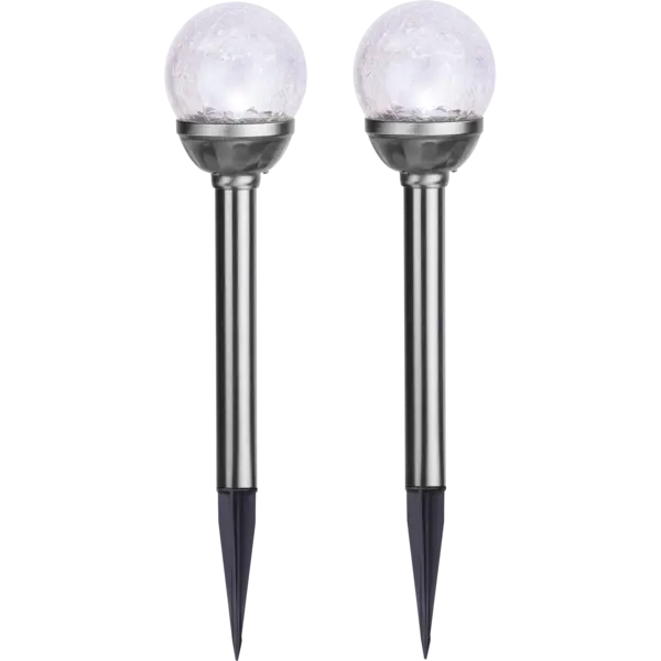Gångbelysning Solcell 'Roma' Silver 2-pack