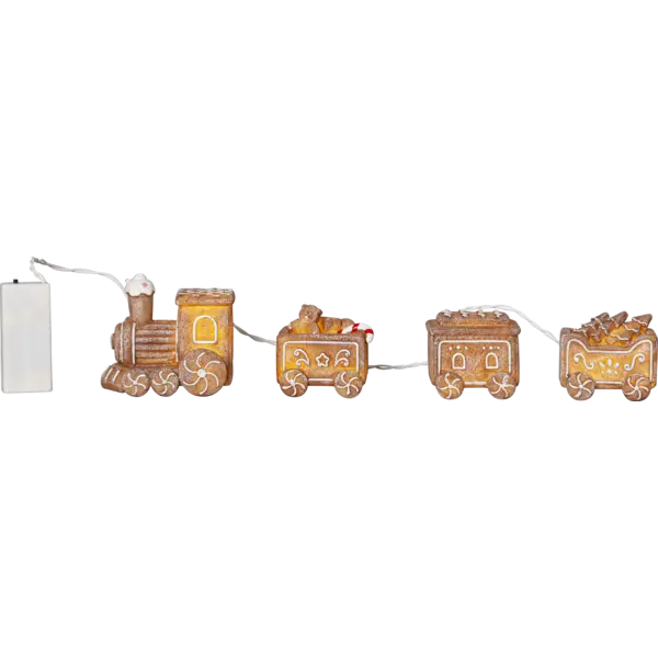 Dekorativt sceneri Gingerville Brun pepparkaka tåg